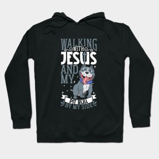 Jesus and dog - Pit Bull Hoodie